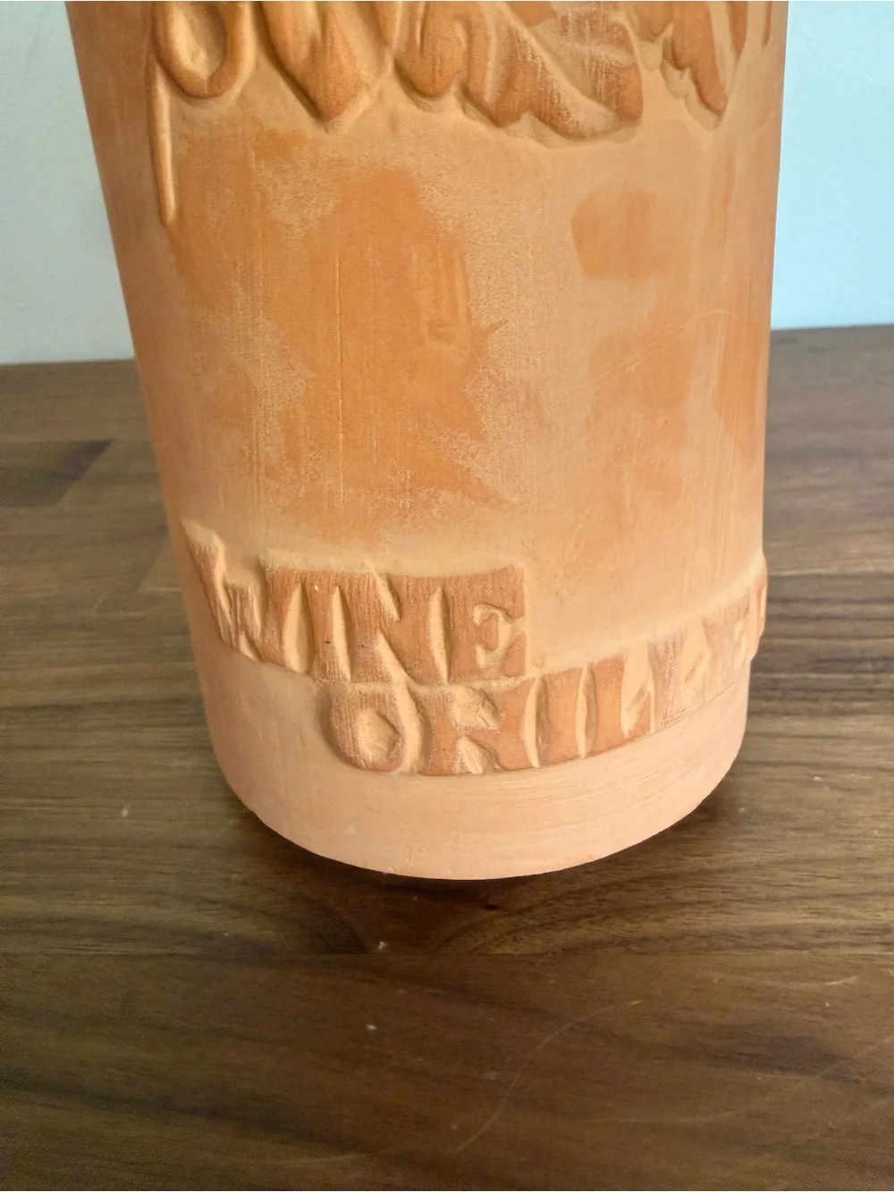 Vintage 1979 ABC Terracotta Wine Chiller Cooler Crock Grape Leaves with Lid